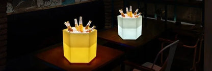 LED Solar Energy Luminous Bar Bucket Ice KTV Remote Control Outdoor Beer Bucket Champagne Waterproof Colorful Buckets Bar Tools
