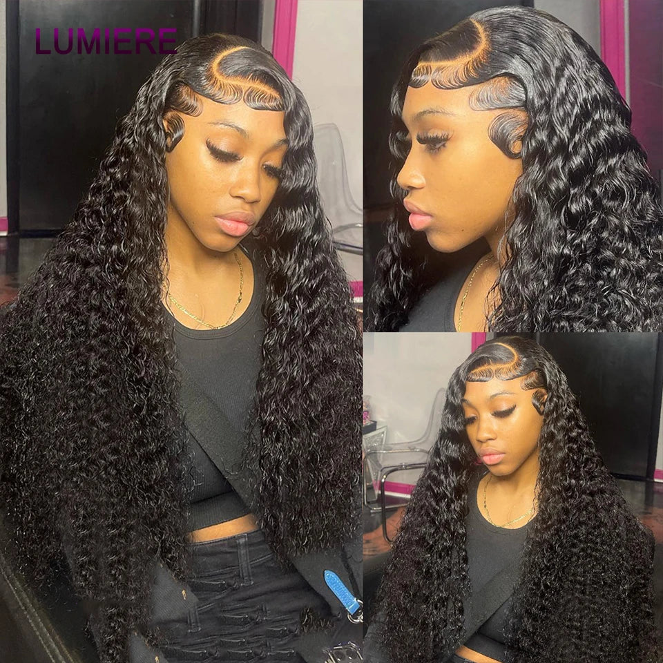 Deep Curly Wave Human Hair 3/4  Bundles Deal Malaysian Hair Weaves 100% Virgin Rew Human Hair Extensions Double Weft Wholeasle