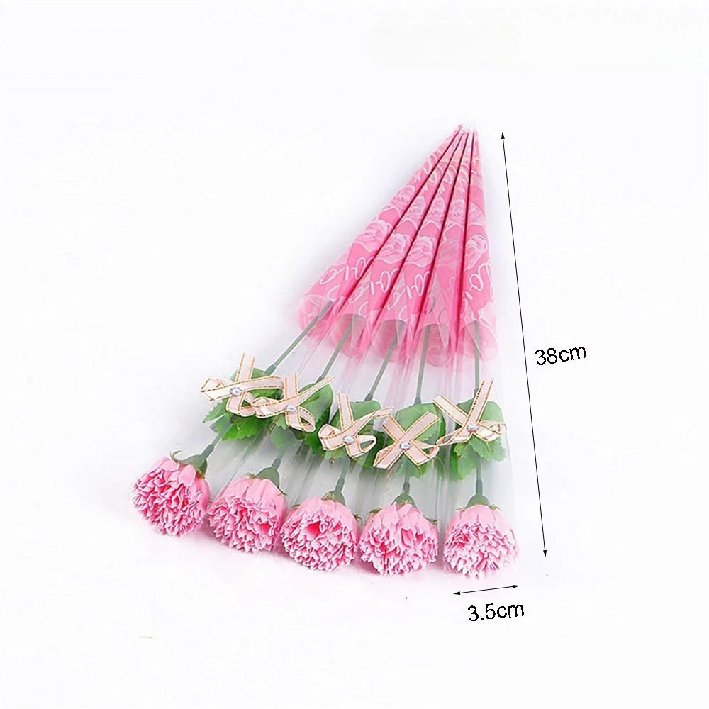 1PC Creative Mother's Day Gift Soap Carnation Bouquet Teacher's Day Single Flower Bouquet Scented Artificial Flower Home Decor