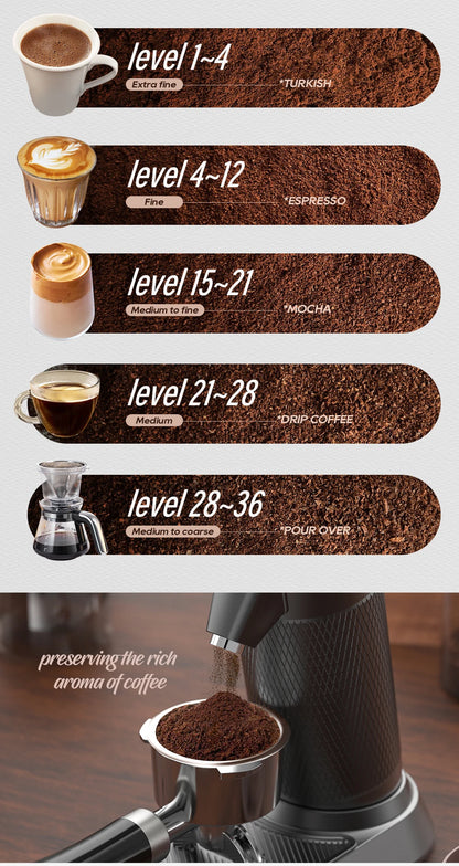 HiBREW G5 48mm Conical Burr Electric Coffee Grinder Compact Portable Coffee Bean Mill Kitchen for Espresso Turkish Coffee
