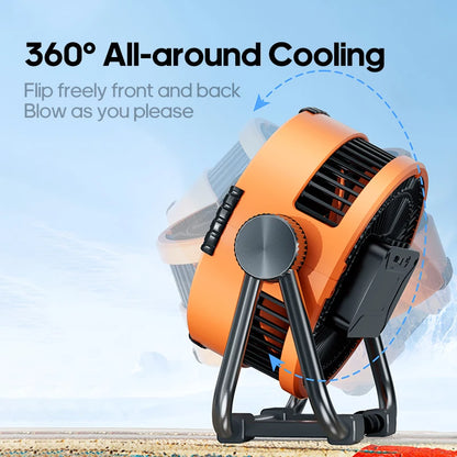 Multifunctional 6 in 1 Outdoor Camping Fan 20000mAh Desktop Air Circulator Wireless Ceiling Electric Fan with Hook and LED Light