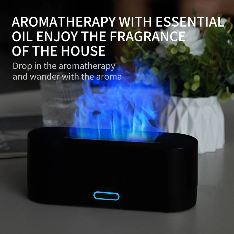 160ml Flame Diffuser Humidifier 7 Colors Light Changing Essential Oil Diffusers Aromatherapy Diffusers for Home Office Bedroom