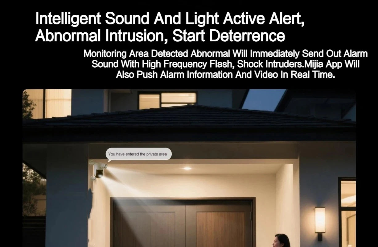 New Xiaomi Outdoor Camera 4 Dual Lens 5MP 3K HD Dual View Monitoring Panoramic Closeup Tracking IP66 Weatherproof AntiTheft - CN