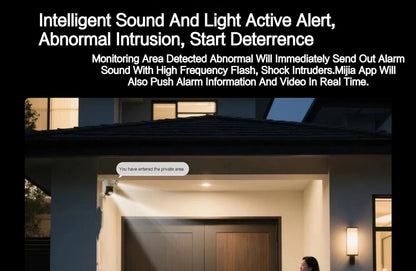 New Xiaomi Outdoor Camera 4 Dual Lens 5MP 3K HD Dual View Monitoring Panoramic Closeup Tracking IP66 Weatherproof AntiTheft - CN