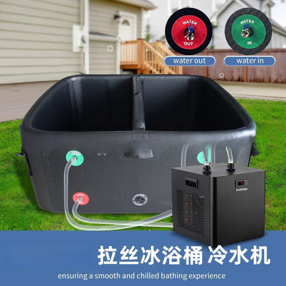 Portable Ice Bath and Fitness Tub with Inflatable Brushed Design for Athlete Training and Cooling Recovery Use