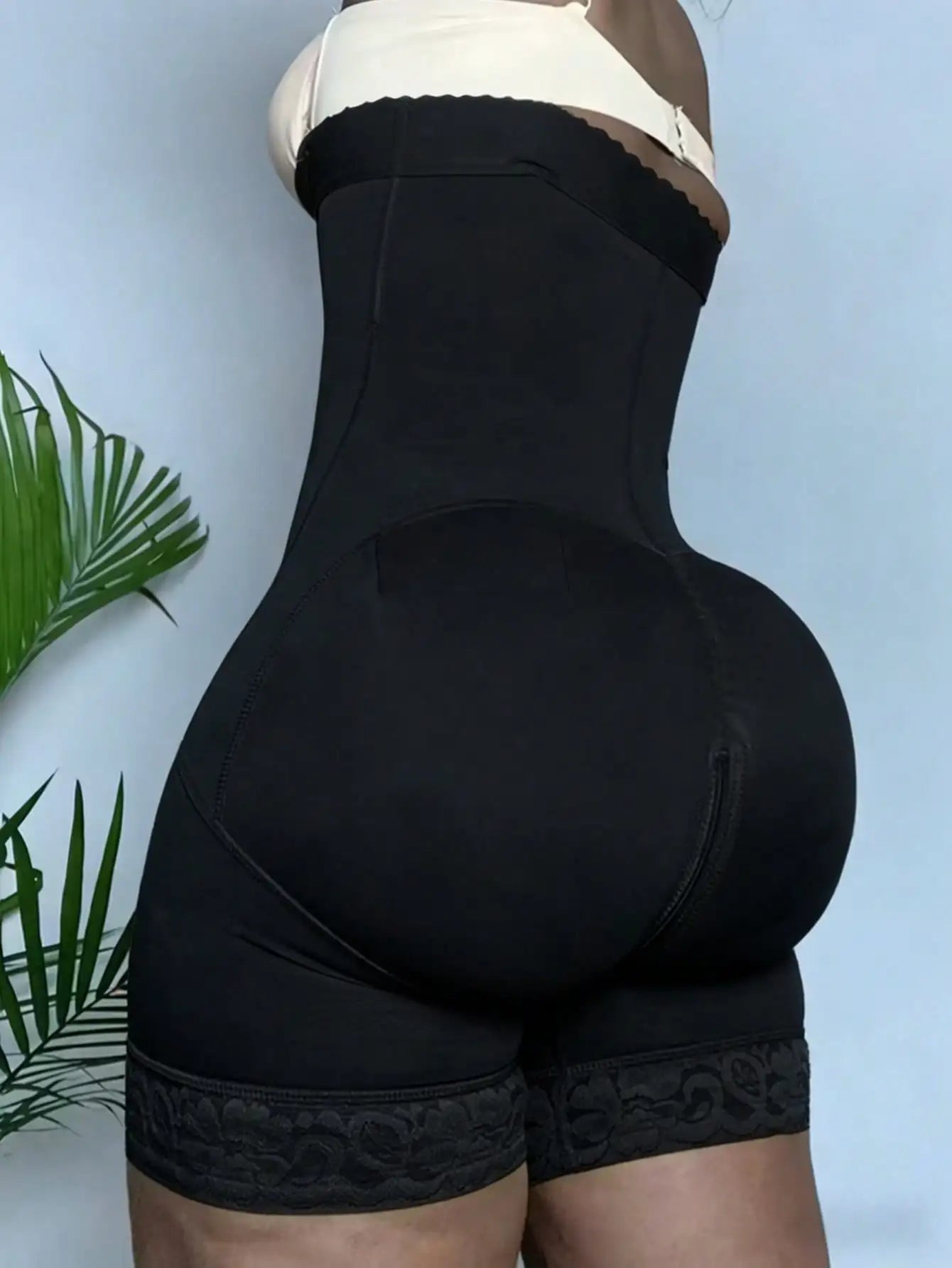 1pc Women's Butt Lifting & Shaping Briefs, High Waist Shapewear Shorts With Hook & Zipper, Suitable For Daily Wear