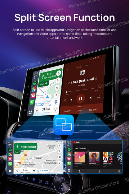 Android 13 CarlinKit Android Auto Wireless CarPlay AI TV Box QCM6125 8-Core Split Screen 64G 128G For Netflix YouTube Play Store