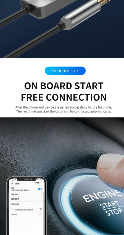 3.5mm Jack Adapter Bluetooth-Compatible 5.0 Receiver Audio Cable Wireless Receiver Car AUX For Bluetooth-Compatible Devices