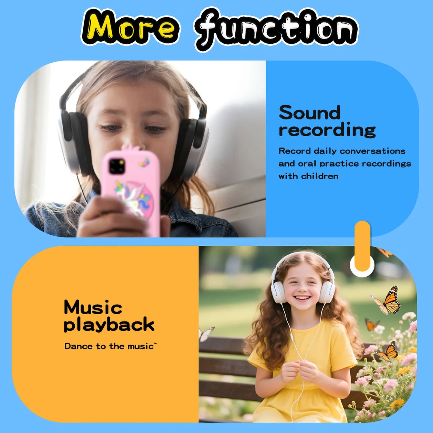 Upgrade Kid Smart Phone Toy 2.8 Inch Touch Video recording Music Player 16 Games Baby Phone for Children Brithday Gifts