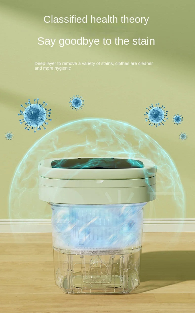 6L/11L Portable Folding Washing Machine Big Capacity With Spin Dryer Bucket for Clothes Travel Home Underwear Socks Mini Washer