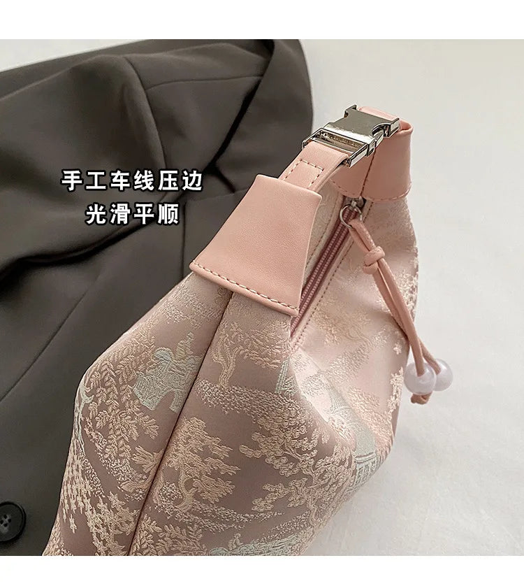 Fashionable Chinese Embroidery Handbag Brand Versatile Shoulder Bag 2026 New Chinese Style Tote Bag Trend Designer Travel Wallet