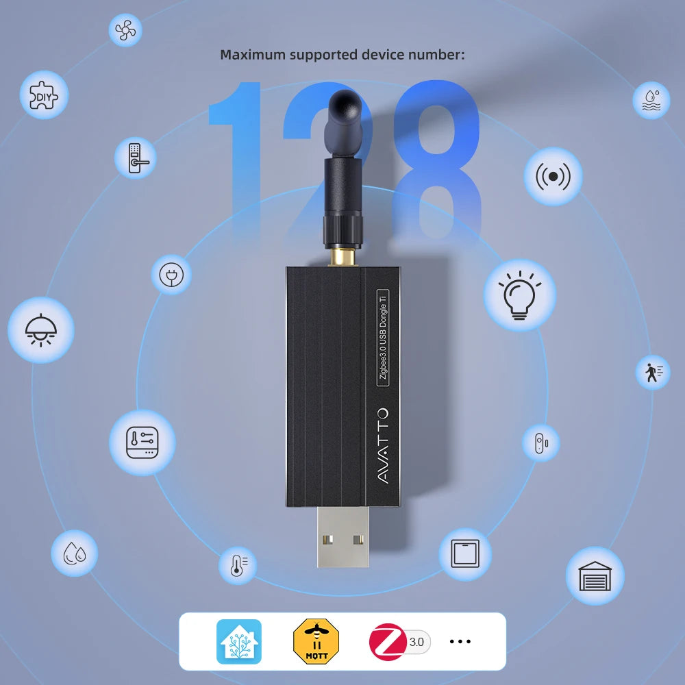 AVATTO Zigbee 3.0 USB Dongle Plus Universal Zigbee Wireless Gateway Hub Support Home Assistant Zigbee2MQTT，Raspbian Ubuntu Macos