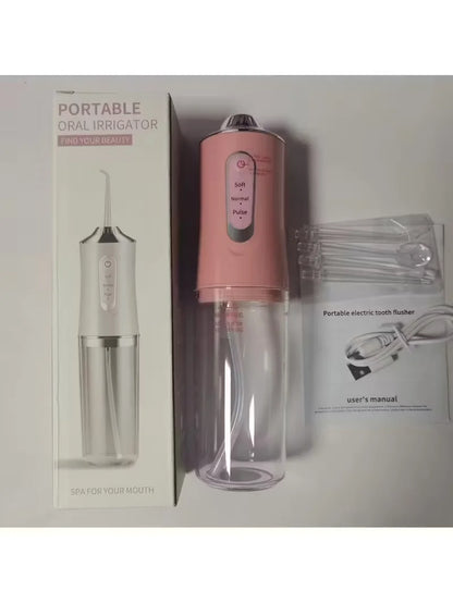 Portable Electric Water Flosser, With 4Nozzles, UsB Charging, 3 Smart Modes,Fully Automatic Handheld Oral lrrigator,Dental Clean