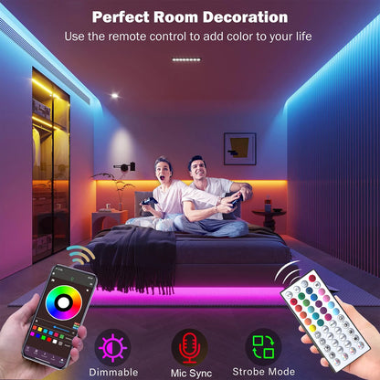 LED Strip Lights 10m 20m 30m Music Sync RGB Led Strip Tape Lights for Room Home Party Decoration TV Backlight Felxible Ribbon