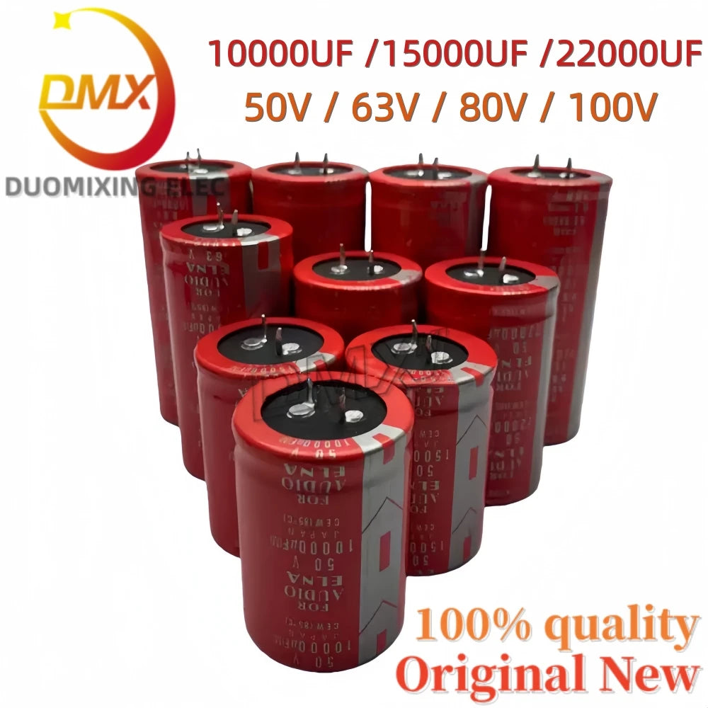 2Pieces/LOT Red robe 15000UF 80V 10000UF 22000UF 50V 63V 100V 35*70MM High quality Audiophile power amplifier filter capacitor