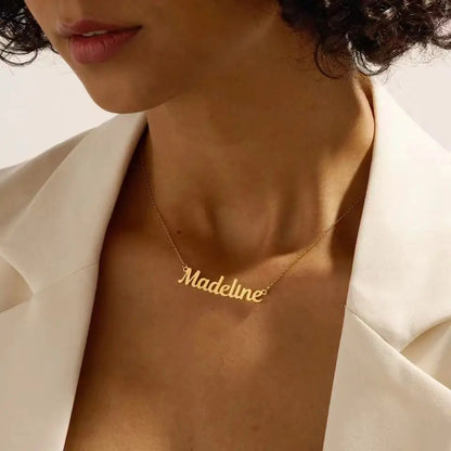 Customized Name Letter Necklace Personalized Stainless Steel Simple Pendant Clavicle Chain Women's Jewelry Valentine's Day Gift