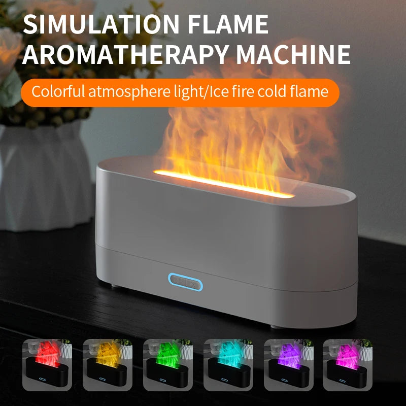 160ml Flame Diffuser Humidifier 7 Colors Light Changing Essential Oil Diffusers Aromatherapy Diffusers for Home Office Bedroom