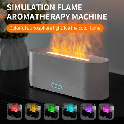 160ml Flame Diffuser Humidifier 7 Colors Light Changing Essential Oil Diffusers Aromatherapy Diffusers for Home Office Bedroom