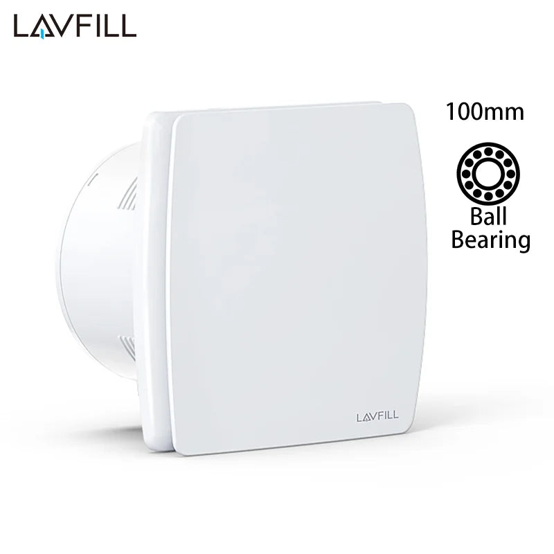 230V Duct 4" 100MM Wall Ceiling  Bathroom Axial  Ventilator Fan Ball Bearing Motor with Back Valve