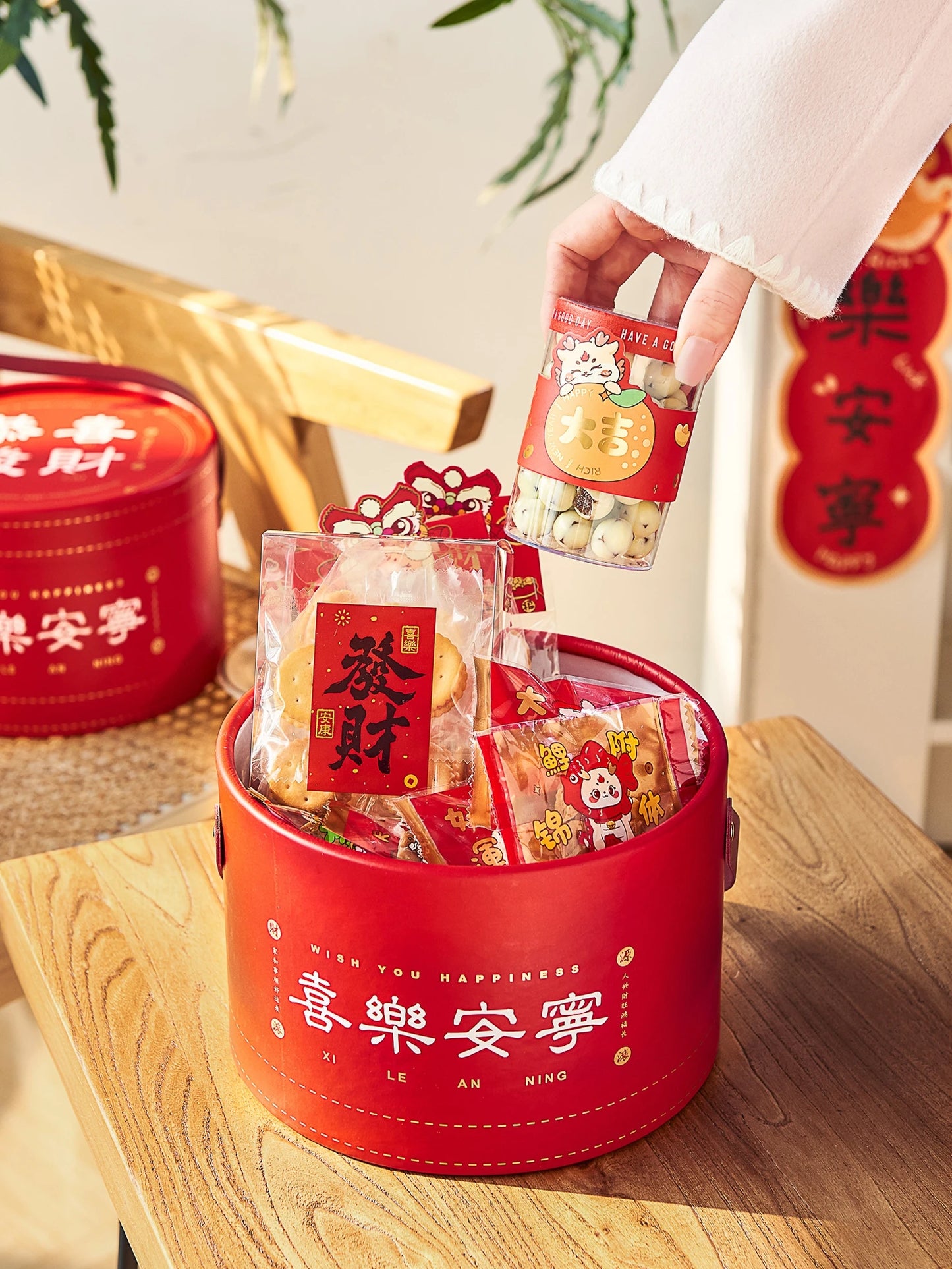 2026  Year New Year Transparent Candy Box Baking Caramel Candy Nougat Snowflake Biscuit Cookie Emp Paaging Box