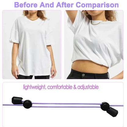 3Pcs Adjustable Elastic Crop Tuck Tool Band Women Fashion Clothing Accessory For Shirt Summer Instant Waist Slimming Non-Slip