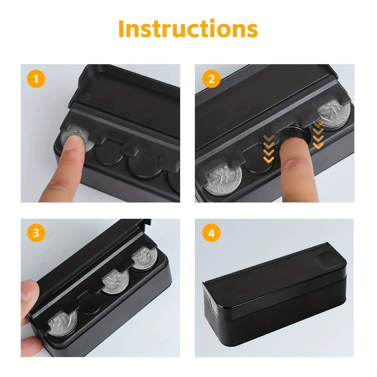 Car coin storage box - Suitable for home and car use - Money box - Universal for most car models to store and retrieve coins