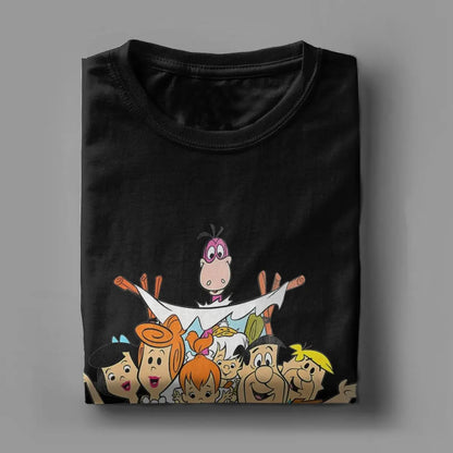 Funny Vintage Movie The Flintstone Cartoon Anime T Shirt Men Women 100% Cotton Tee Shirt Gift Idea Clothes