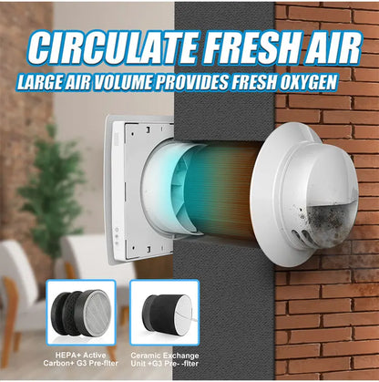 KCvents VT501WiFi 150mm Heat recovery ventilation room Ventilator Fresh Air Fan With Ceramic Hepa Filter Ventilation System Mute