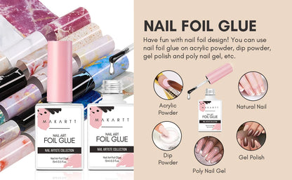 Makartt Nail Foil Glue Gel for Nail, Foil Gel Transfer for Nails Art Stickers Strong Adhesion Foil Transfer Gel Soak Off Salon