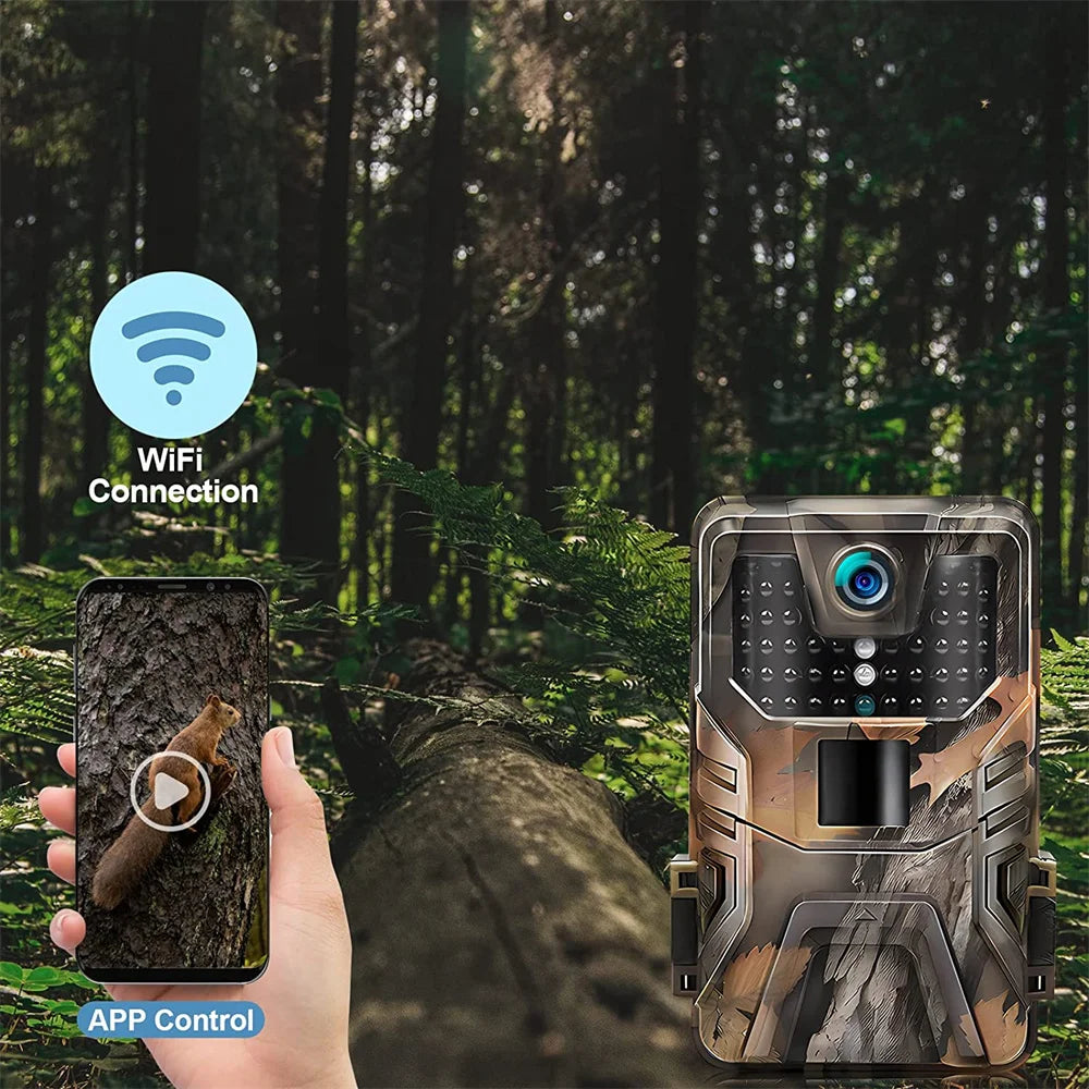 Outdoor WIFI APP 4K/2.7K 36MP/24MP Trail Camera Wildlife Infrared Night Vision Motion Activated IP65 Trap Game Cam Waterproof
