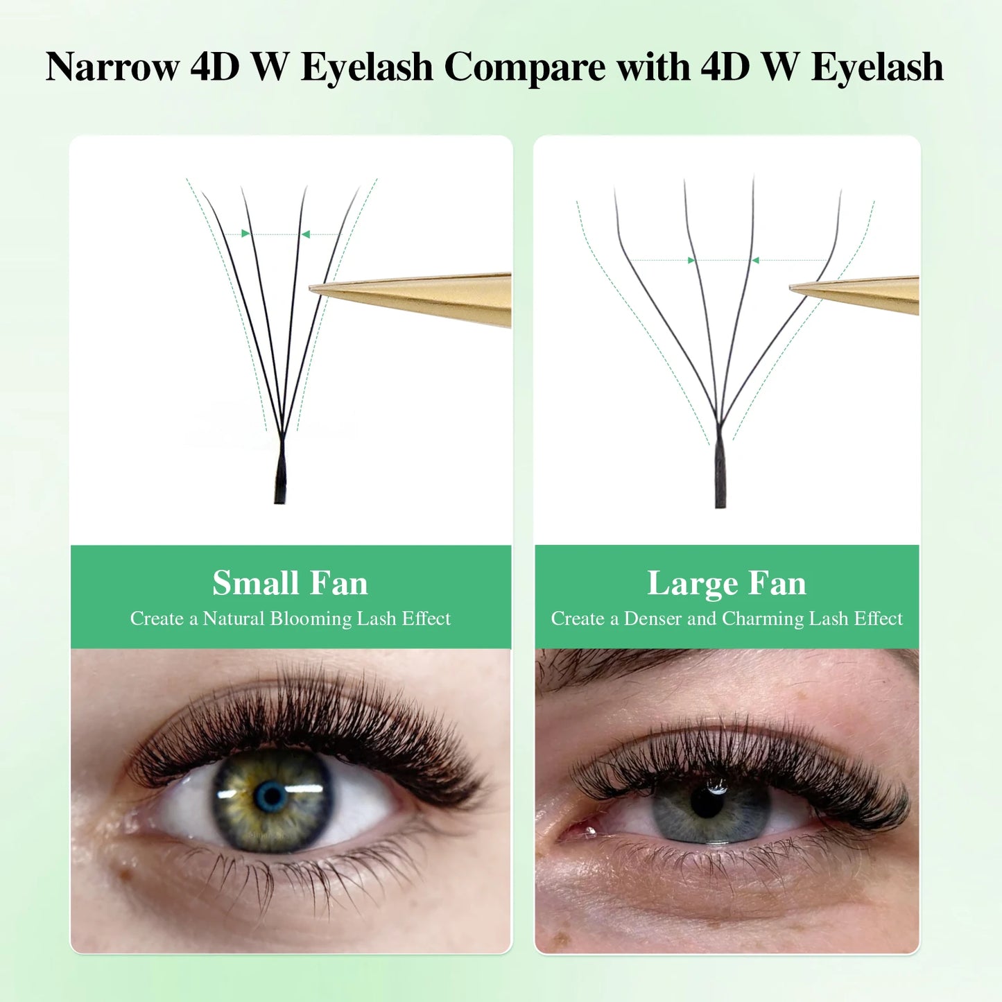 NAGARAKU Narrow 4D W Shape False Eyelash Extensions Premade Volume Fans V Shape Lashes Bloom Mesh Eyelashes Air Series Bundle