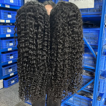40 46 Inch 13x4 13x6 HD Deep Wave Lace Frontal Wig Brazilian Loose Water Curly Lace Front Human Hair Wigs For Women 300% Density