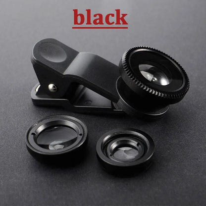 1 Set 3In1 Mobile Phone Fish Eye+Wide Angle+Macro Lightweight Camera Lens For Universal Cell Phone