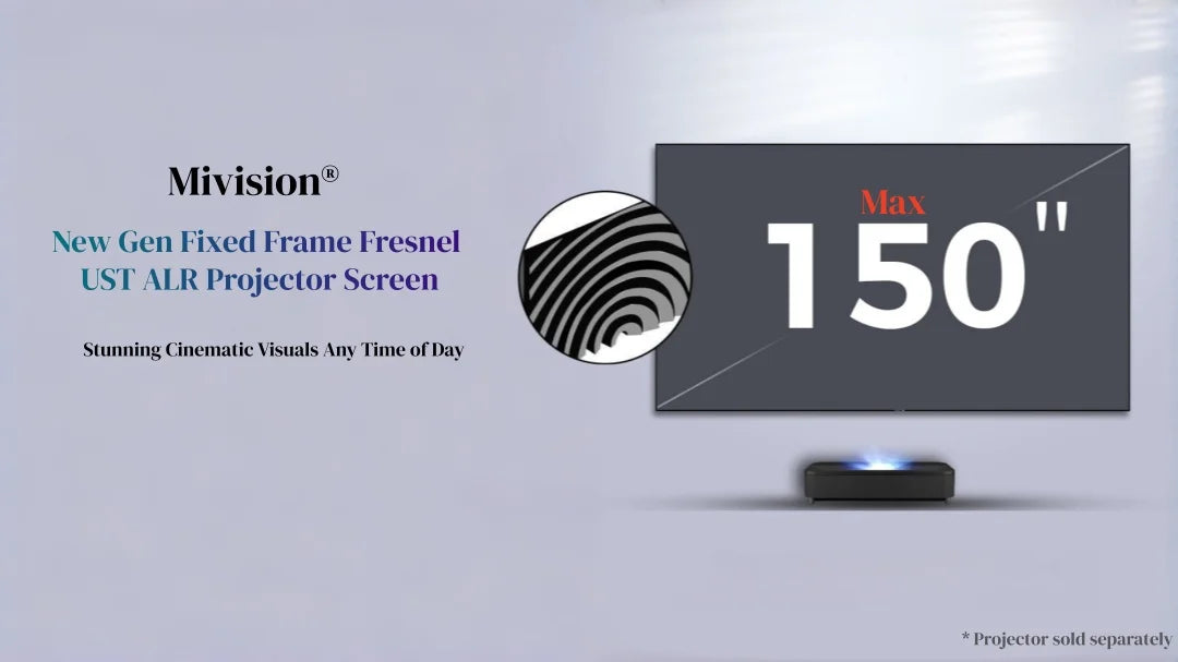 F16UST New Gen Cinema-Pro Fresnel PET ALR Projection Screen for UST Laser Projector Fixed Frame Screen 16:9 8K UHD