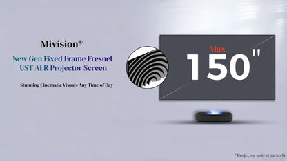 F16UST New Gen Cinema-Pro Fresnel PET ALR Projection Screen for UST Laser Projector Fixed Frame Screen 16:9 8K UHD