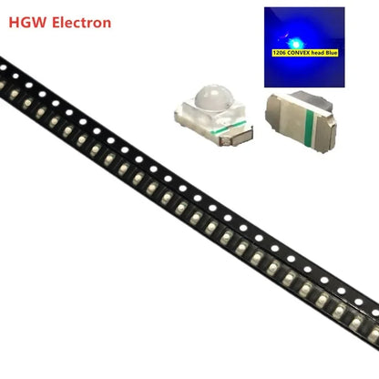 100PCS 1206(3216) Ball head concentrated SMD LED Diode Chip Red Green Blue Yellow Orange White SMT Lamp Light Beads Emitting Kit