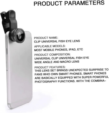 1 Set 3In1 Mobile Phone Fish Eye+Wide Angle+Macro Lightweight Camera Lens For Universal Cell Phone
