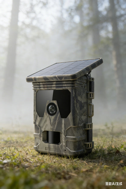 50MP 4K Solar Panel Hunting Camera Infrared Night Vision Monitoring Wildlife Trap Trail Camera Video Photo Recorder Cam