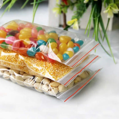 Thicken Zipper Sealed Bags Clear Plastic Storage Bag for Small Jewelry Food Packing Reclosable Zippers Sealing Pouch Wholesale