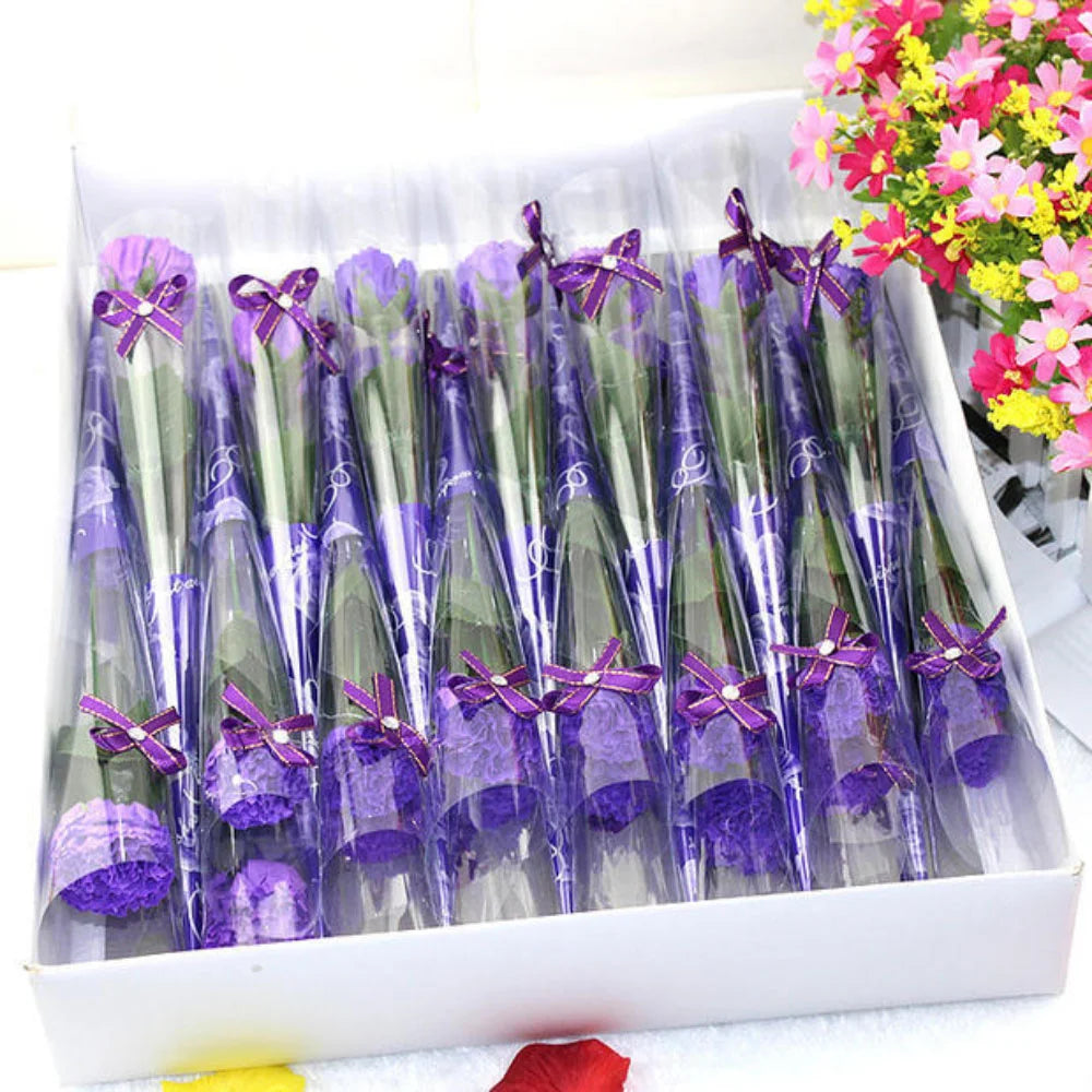 1PC Creative Mother's Day Gift Soap Carnation Bouquet Teacher's Day Single Flower Bouquet Scented Artificial Flower Home Decor