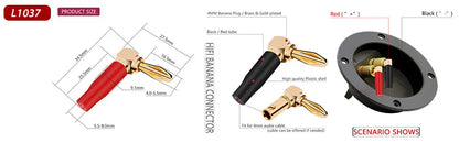 20pcs/10pairs BANANA PLUGS 24K Gold-plated 4MM Banana Connector with Screw Lock For Audio Jack Speaker Plugs Black&Red