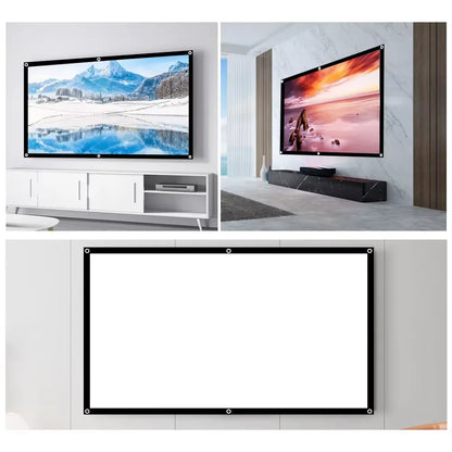 60 72 84 100 120 150 inch Simple Foldable Projection Screen 100inch Curtain 16:9 Outdoor Full HD 2K 4K Projector Screen Curtain