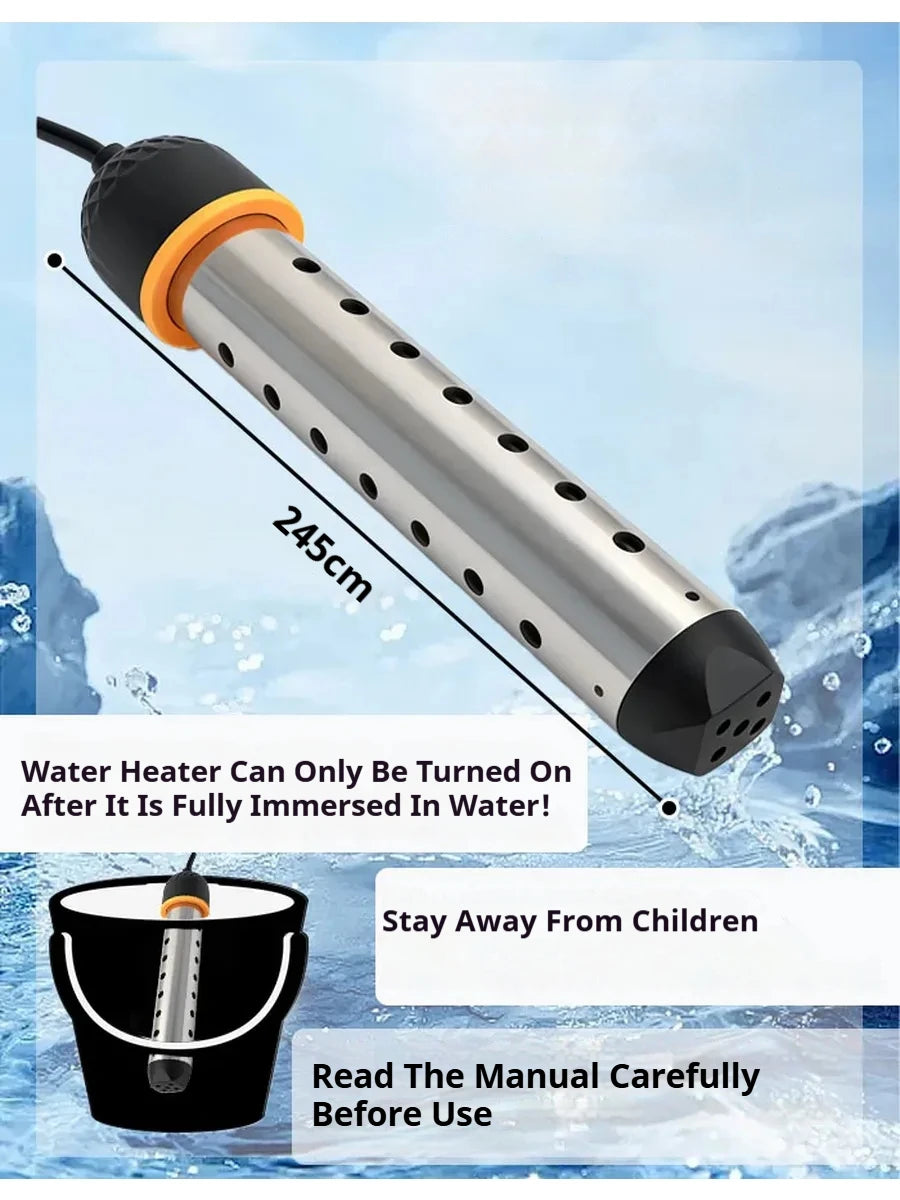 Pool Heater Water Heating Boiler Swimming Solar Bath Tub Immersion Portable Hot Fast Automatic Power Off Intelligent 1500W/2500W