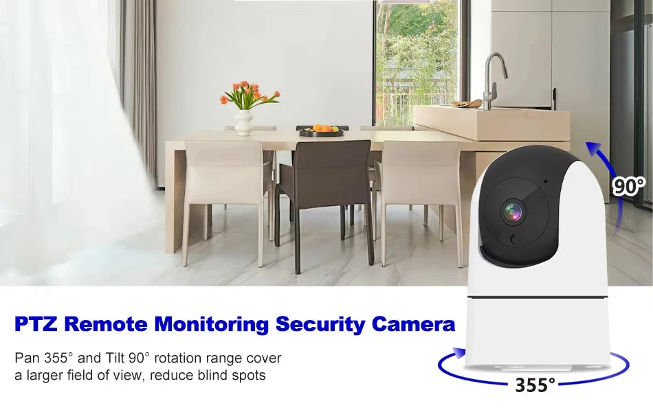 Tuya 5G WiFi IP Camera Indoor 6MP Wireless Security Surveillance Camera Auto Tracking Baby Monitor IR Night Vision 6x Zoom Cam