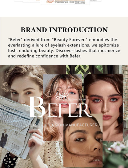Befer Natural False Eyelashes 0.07/0.10 Thickness Super Soft Eyelash 8-15mm Lashes Extension Supplier High Quality Wholesale