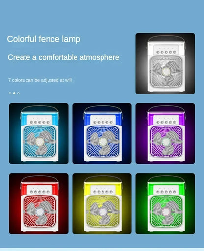 Mini Portable Humidifier Fan AIr Conditioner Household Small Air Cooler Hydrocooling Portable Adjustment For Office 3 Speed Fan