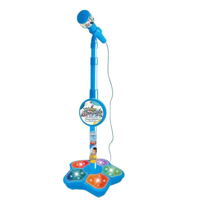 Karaoke Machine Toy with Light Reusable Kids Singing Microphone Portable Music Stage LED Light Show Confidence Building Creative