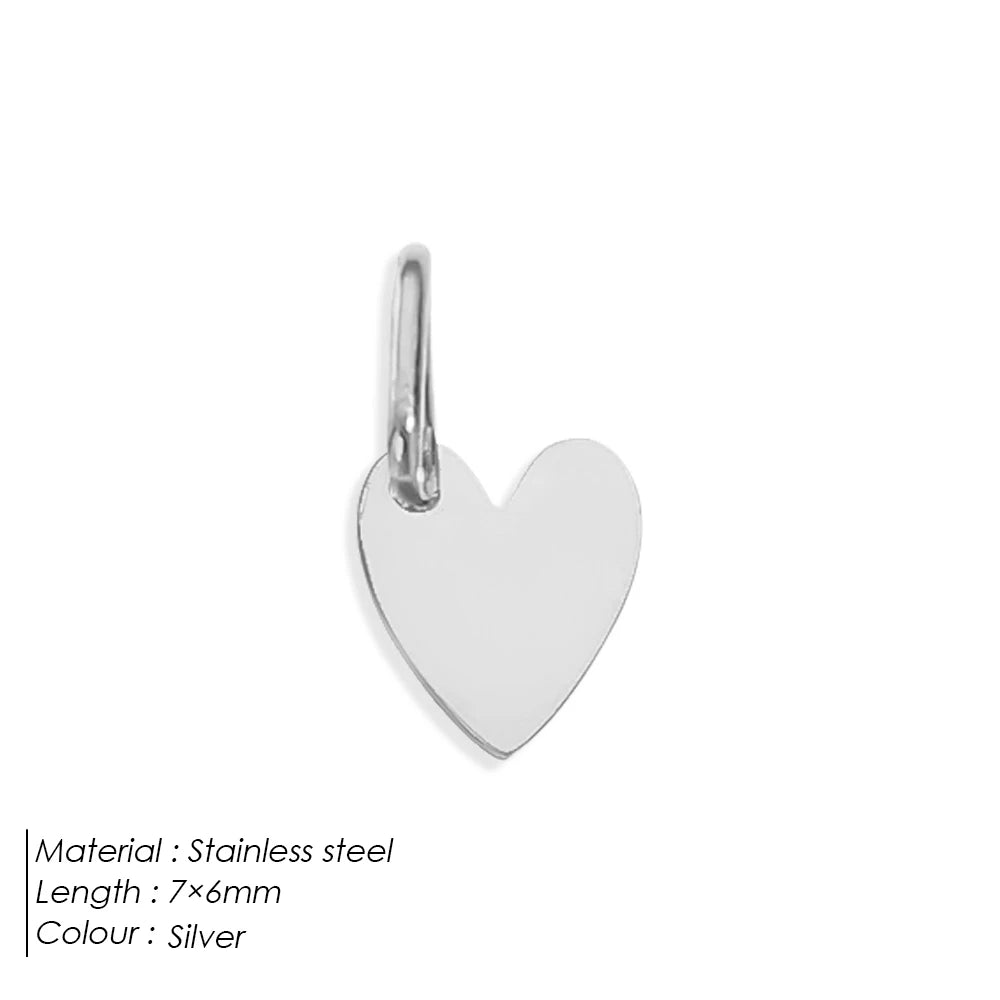 eManco Mother's Day Blank Heart Charms Stainless Steel Mirror Polished Pendant Making DIY Necklace Bracelet 48 Hour Shipping