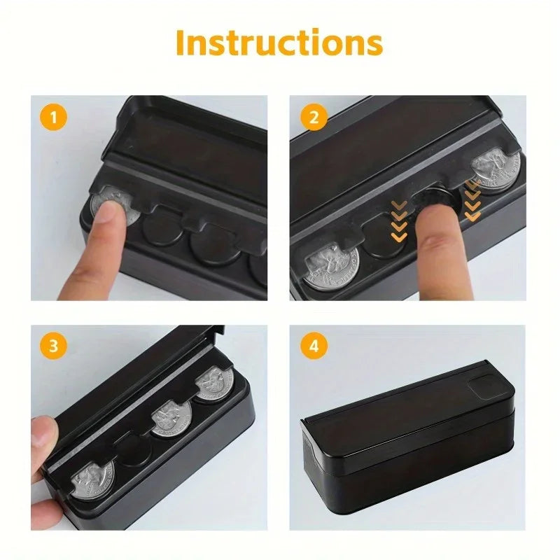 Car coin storage box - Suitable for home and car use - Money box - Universal for most car models to store and retrieve coins