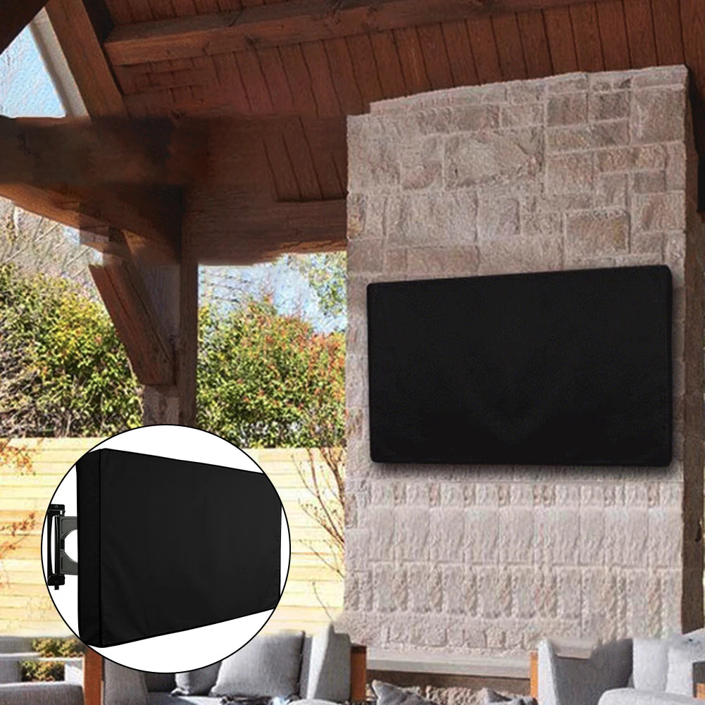 Weatherproof Dust-proof Outdoor TV Cover Black 22-24'' 30-32'' 40-42'' 46-48'' 50-52'' 55-58'' 60-65'' 70-75'' Protect TV Screen